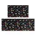 thumbnail image 1 of Game Controller Black Pattern Anti Fatigue Kitchen Rugs Set Of 2, Non Slip Washable Decorative Floor Mats for Kitchen Sink Laundry, 17"x30" and 17"x47", 1 of 5
