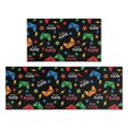 thumbnail image 1 of Game Controller Black Pattern Anti Fatigue Kitchen Rugs Set Of 2, Non Slip Washable Decorative Floor Mats for Kitchen Sink Laundry, 17"x30" and 17"x47", 1 of 5