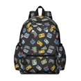 thumbnail image 1 of Game Controller Black Pattern Backpack for School, Cute School Bag with Adjustable Shoulder Straps and Padded Back, 13.4"x11"x4.7", 1 of 5