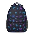 thumbnail image 1 of Game Controller Black Pattern Backpack for School, Cute School Bag with Adjustable Shoulder Straps and Padded Back, 15.3"x11"x6.7", 1 of 5