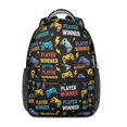 thumbnail image 1 of Game Controller Black Pattern Backpack for School, Cute School Bag with Adjustable Shoulder Straps and Padded Back, 15.3"x11"x6.7", 1 of 5
