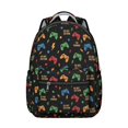 thumbnail image 1 of Game Controller Black Pattern Backpack for School, Cute School Bag with Adjustable Shoulder Straps and Padded Back, 15.3"x11"x7.1", 1 of 4