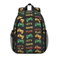 thumbnail image 1 of Game Controller Black Pattern Backpack for School, Cute School Bag with Adjustable Shoulder Straps and Padded Back, 15"x11.42"x5.5", 1 of 5