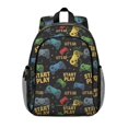 thumbnail image 1 of Game Controller Black Pattern Backpack for School, Cute School Bag with Adjustable Shoulder Straps and Padded Back, 15"x11.42"x5.5", 1 of 5