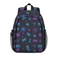 thumbnail image 1 of Game Controller Black Pattern Backpack for School, Cute School Bag with Adjustable Shoulder Straps and Padded Back, 15"x11.42"x5.5", 1 of 3