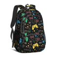 thumbnail image 1 of Game Controller Black Pattern Backpack for School, Cute School Bag with Adjustable Shoulder Straps and Padded Back, 16.9"x12.6"x5.9", 1 of 5