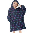 thumbnail image 1 of Game Controller Black Pattern Flannel Blanket Hoodies for Teens ,Teens Oversize Sherpa Wearable Hooded Blanket Sweatshirt with Super Pockets, 1 of 6