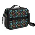 thumbnail image 1 of Game Controller Black Pattern Insulated Lunch Bag with Shoulder Strap and Bottle Holder,Bento School Lunch Bag Box,11x9.5x3.5 Inches, 1 of 4