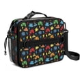 thumbnail image 1 of Game Controller Black Pattern Insulated Lunch Bag with Shoulder Strap and Bottle Holder,Bento School Lunch Bag Box,11x9.5x3.5 Inches, 1 of 5