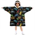 thumbnail image 1 of Game Controller Black Pattern Lamb Fleece Blanket Hoodies for Teens ,Teens Oversize Sherpa Wearable Hooded Blanket Sweatshirt with Super Pockets, 1 of 6
