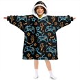 thumbnail image 1 of Game Controller Black Pattern Lamb Fleece Blanket Hoodies for Teens ,Teens Oversize Sherpa Wearable Hooded Blanket Sweatshirt with Super Pockets, 1 of 6