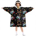 thumbnail image 1 of Game Controller Black Pattern Lamb Fleece Blanket Hoodies for Teens ,Teens Oversize Sherpa Wearable Hooded Blanket Sweatshirt with Super Pockets, 1 of 6
