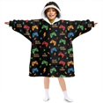 thumbnail image 1 of Game Controller Black Pattern Lamb Fleece Blanket Hoodies for Teens ,Teens Oversize Sherpa Wearable Hooded Blanket Sweatshirt with Super Pockets, 1 of 6