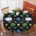 thumbnail image 1 of Game Controller Black Pattern Round Tablecloth 60"x60", Wrinkle Resistant Wipeable Table Cover for Kitchen Dining Room Picnic Patio and Party, 1 of 6