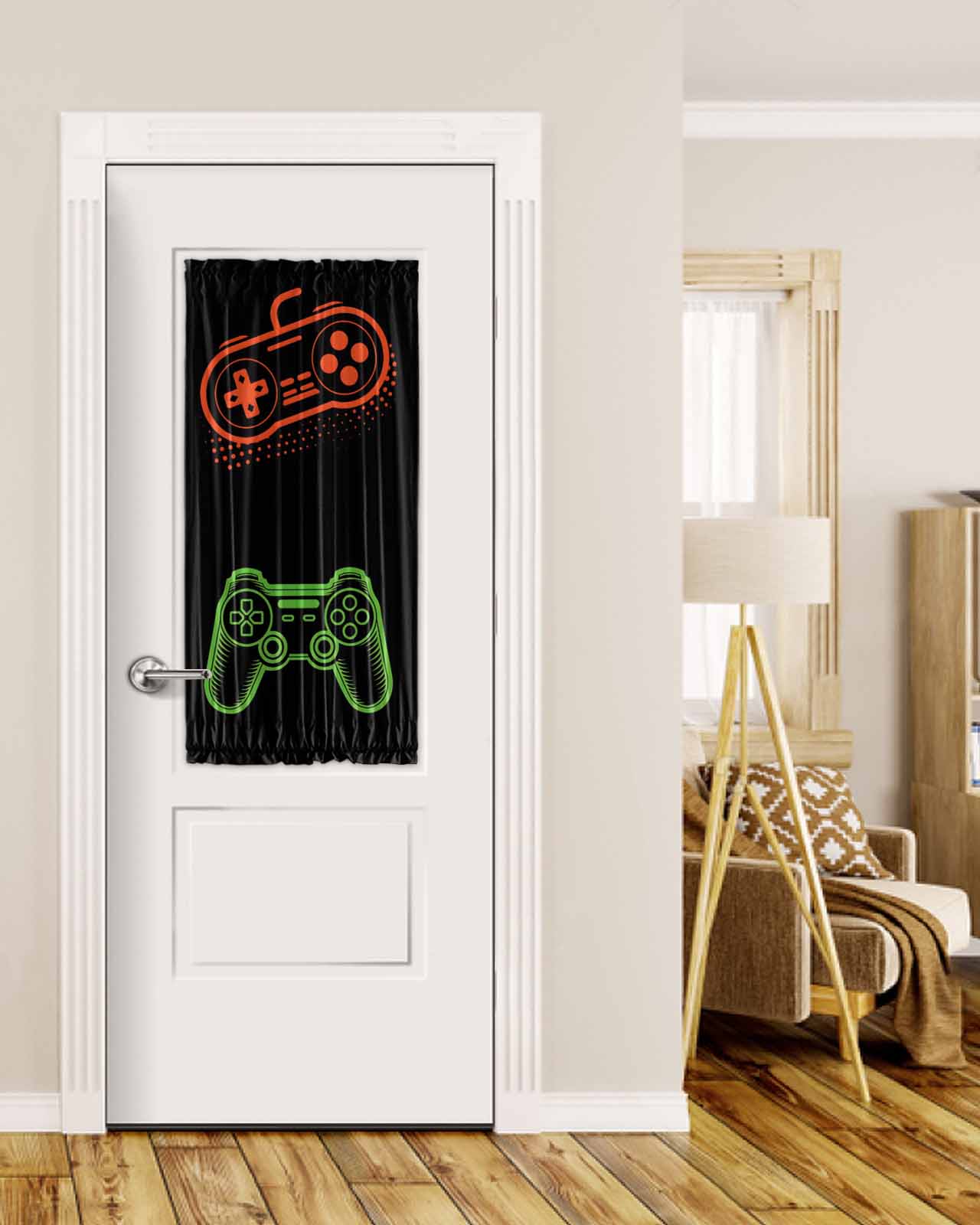 Game Controller Blackout Door Curtains for French, Glass,Front, Back ...