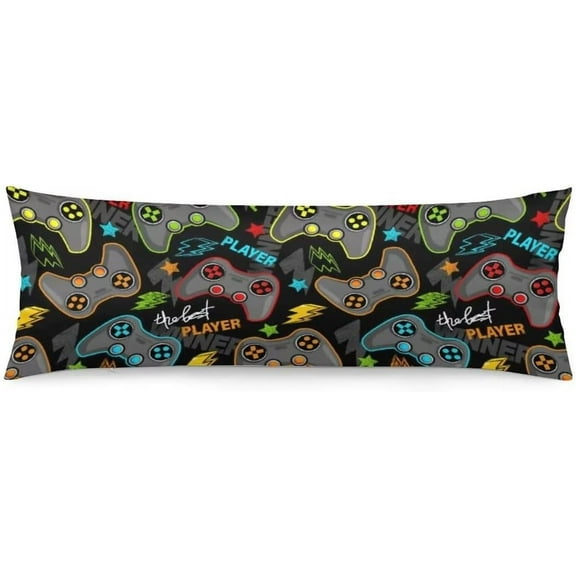 Game Controller Body Pillow Cover for Boys Gifts Gamer Gaming Pattern Long Pillow Case Protector with Zipper Decorative Modern Large Pillowcases Soft Cushion Covers for Bedroom,Couch,Sofa 20"x54"