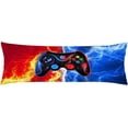 thumbnail image 1 of Game Controller Body Pillow Cover for Boys Gifts Gamer Gaming Pattern Pillow Case Protector with Zipper Decorative Long Pillowcases Soft Cushion Covers for Bedroom,Couch,Sofa 20"x54",Blue Red, 1 of 5