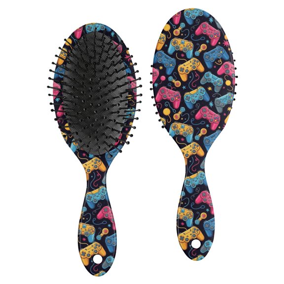 Game Controller Brush, Detangling Hair Brush,Oval Paddle Hair Brush, Round Tip Bristles Gifts for Wet Dry Hair Styling