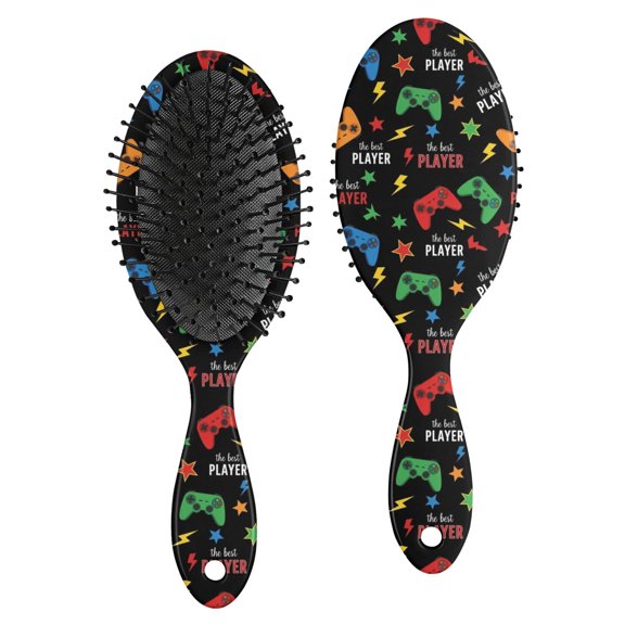 Game Controller Brush, Detangling Hair Brush, Paddle Styling Brush, Round Tip Bristles Gifts for for Men Women Kids