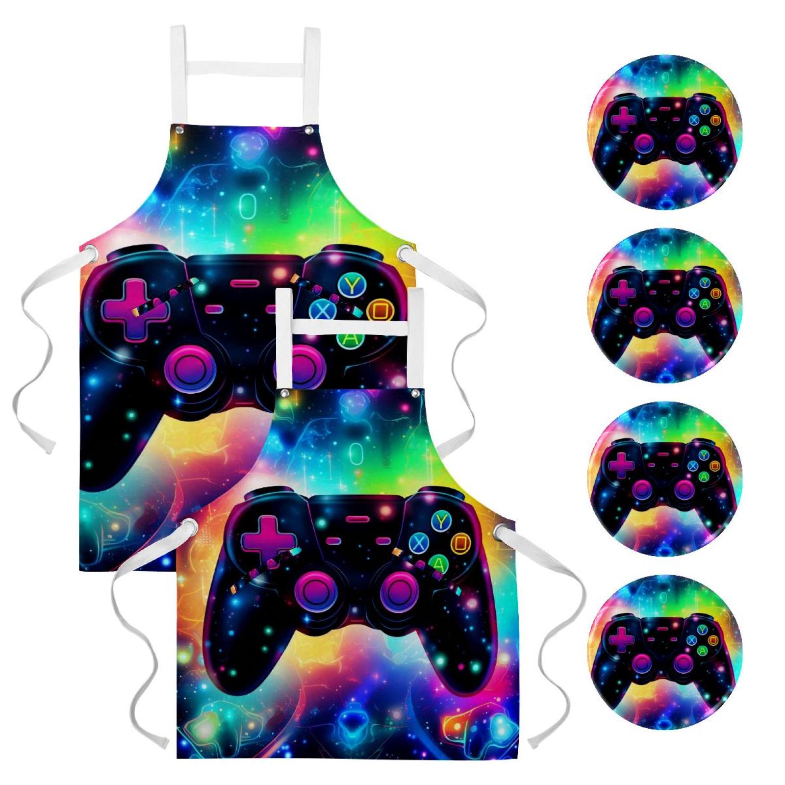 Game Controller Button Set, Chef Apron, Art Apron - 2 Pack Waterproof ...