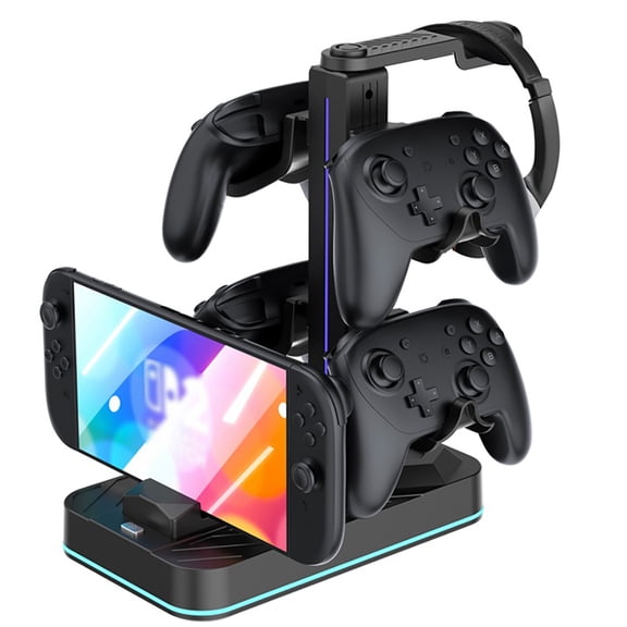 Game Controller Charging Station & Headset Holder - Compatible with Nintendo Switch 2/PS5/Xbox Series - Storage Rack-for Switch 2