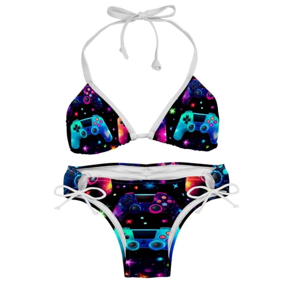 Game Controller Chic Bikini Set with Detachable Sponge & Adjustable Strap | 2-Pack for Versatile Swim Suit Looks