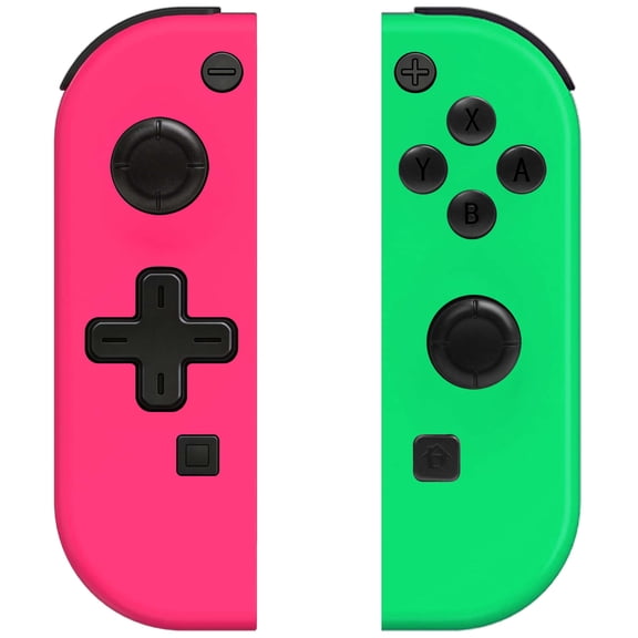 Game Controller Compatible with Nintendo Swicth, L/R Joycon Replacement with 6-Asix Gyro/Dual Motors - Pink&Green