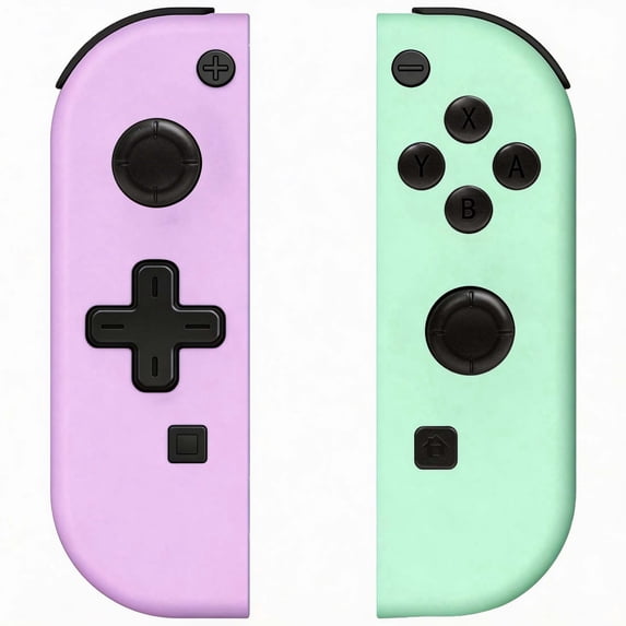 Game Controller Compatible with Nintendo Swicth, L/R Joycon Replacement with 6-Asix Gyro/Dual Motors - Purple&Green