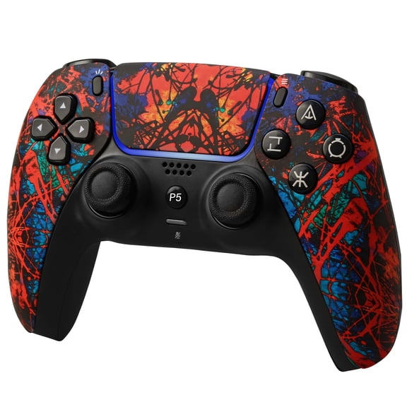 Game Controller Compatible with P5 Pro/Slim/PC, Wireless Controller with Dual Vibration/6-Axis Gyro/Mic Speaker
