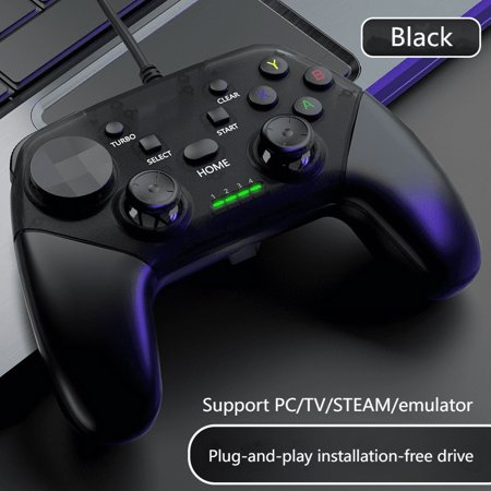 Game Controller Console, Wired Remote Pro Controller Compatible with TV Box, Windows PC, Laptop, Steam, Video Gaming Gamepad Joystick