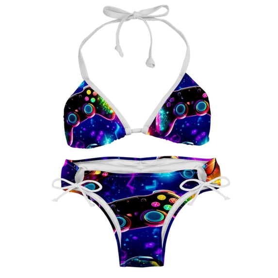Game Controller Detachable Sponge Adjustable Strap Bikini Set Two-Pack Swim Suit Swimsuits Bikini