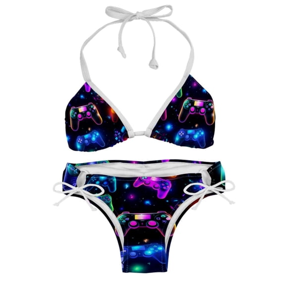 Game Controller Detachable Sponge Adjustable Strap Bikini Set Two-Pack - Versatile Swim Suit for All Scenes