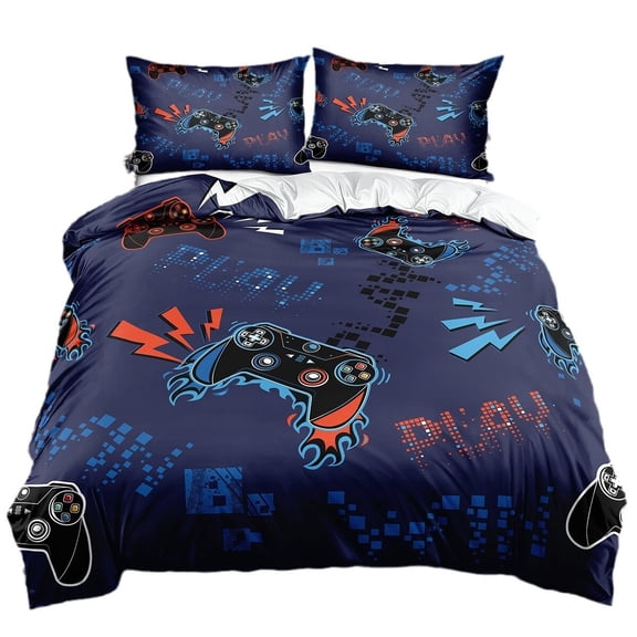 Game Controller Duvet Cover Set - 3-Piece Bedding for Teens