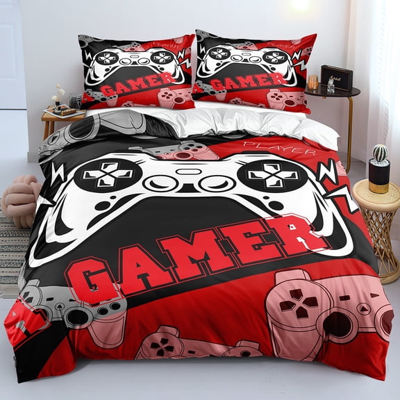 Game Controller Duvet Cover Set - 3-Piece Bedding for Teens