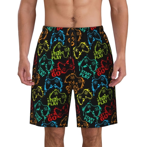 Game Controller Gamepad Pattern Men'S Beach Pants Quick Dry Short Swim Trunks With With Pockets And Mesh Lining Swimwear Beach Bathing Shorts Large