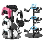 Game Controller Holder Stand 3 Tiers for Desk, Aluminum Alloy Rotatable Gaming Headset Stand for PS5/PS4/Xbox/Switch2/PS Controller/Headphone Holder for 9 Packs Controller