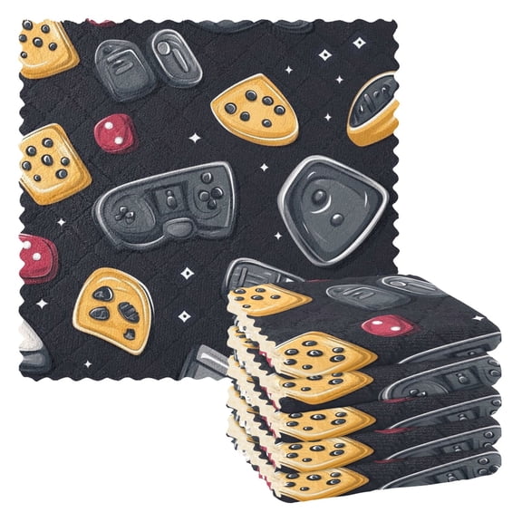 Game Controller Kitchen Cloth Dish Towels for Drying Washing Absorbent Dish Rags Reusable soft kitchen dishcloth set 6 Pack
