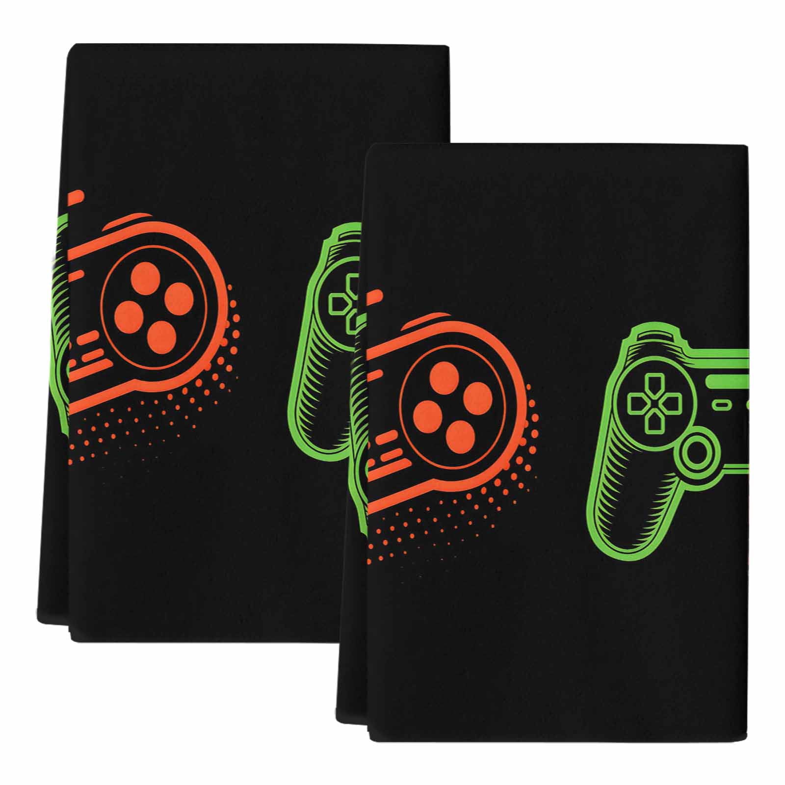 Game Controller Kitchen Towels Set of 2, Modern Art Gaming Handheld Black Soft Microfiber Dish Towels, Absorbent Quick-Dry Washable Dishcloths for Kitchen Cleaning, Drying Dishes, 18x28 Inches