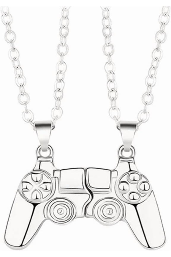 Game Controller Matching Necklaces for Couples,Punk Hip Hop Disc Gamepad Friendship Necklaces for BFF,Best Friends,Friend Necklaces