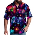 thumbnail image 1 of Game Controller Men's Casual Hawaiian Shirts, Printed Button Down Short Sleeve Summer Beach Tops with Spread Collar - Unisex, 1 of 6