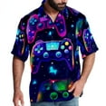 thumbnail image 1 of Game Controller Men's Short Sleeve Beach Shirts, Casual Printed Button Down, Summer Unisex Spread Collar Tops, 1 of 6