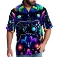 thumbnail image 1 of Game Controller Men's Short Sleeve Hawaiian Shirt Button Down Poplin Beach Casual Printed Unisex Summer Tops, 1 of 1
