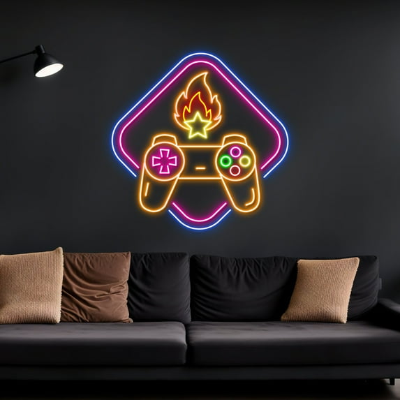Game Controller Neon Sign, Game room Led Sign, Game Led Sign, Custom ...