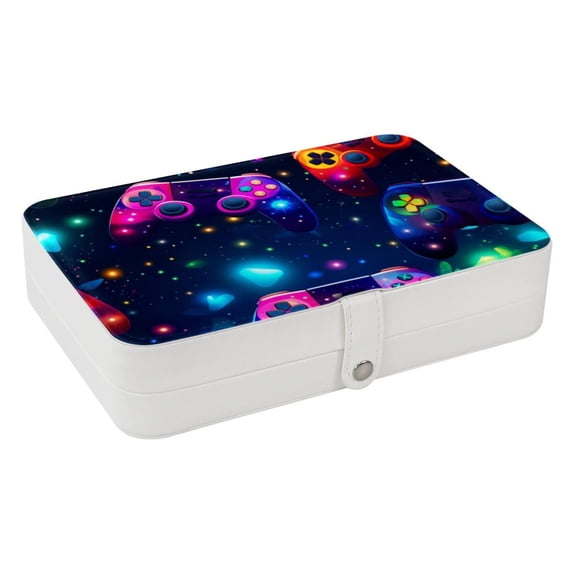Game Controller PU Leather Display Case with Removable Compartment and Portable Design - Bracelet Holder, Necklace Organizer, Jewelry Display