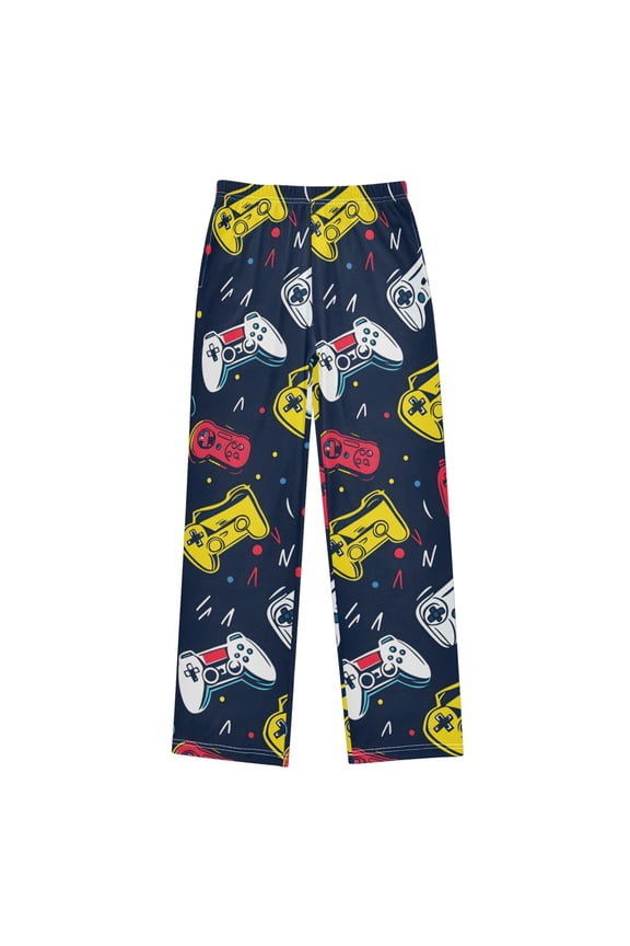 Game Controller Pattern Pajama Pants Soft Lightweight Lounge Pants Bottoms Sleep Pants Warm Comfy