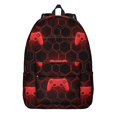 thumbnail image 1 of Game Controller Red Pattern Backpack for School, Cute School Bag with Adjustable Shoulder Straps and Padded Back, 15.7"x11.8"x5.5", 1 of 5
