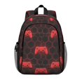 thumbnail image 1 of Game Controller Red Pattern Backpack for School, Cute School Bag with Adjustable Shoulder Straps and Padded Back, 15"x11.42"x5.5", 1 of 5