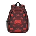 thumbnail image 1 of Game Controller Red Pattern Backpack for School, Cute School Bag with Adjustable Shoulder Straps and Padded Back, 15"x11.42"x5.5", 1 of 5