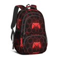 thumbnail image 1 of Game Controller Red Pattern Backpack for School, Cute School Bag with Adjustable Shoulder Straps and Padded Back, 16.9"x12.6"x5.9", 1 of 5
