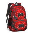 thumbnail image 1 of Game Controller Red Pattern Backpack for School, Cute School Bag with Adjustable Shoulder Straps and Padded Back, 16.9"x12.6"x5.9", 1 of 5